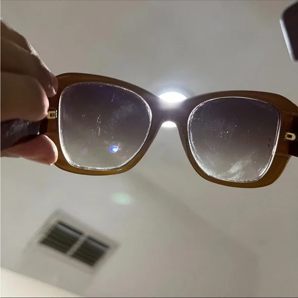 Cartier Paris Womens Maroon Yellow Outdoor Full Rim Cat-Eye  display picture 3